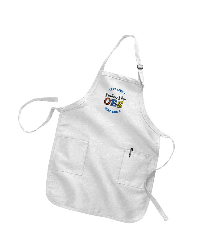 (image for) OES Eastern Star Full Length Apron w/ Pockets
